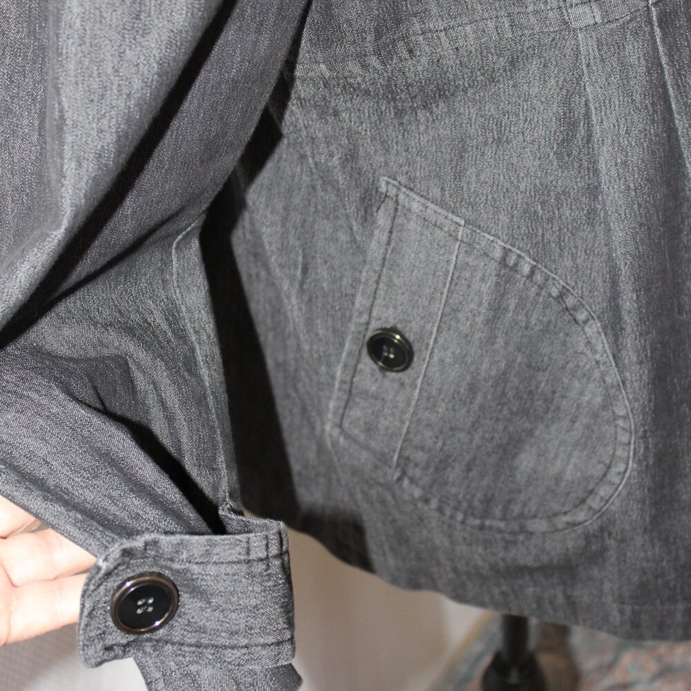 Kenar Sport Coat Jacket Blazer Gray Denim Pleated Size XL Pre-Loved EUC - Picture 6 of 13